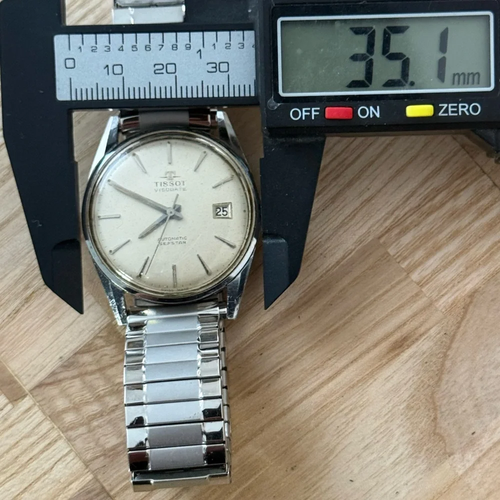 Tissot Men's Watch Visodate Automatic Seastar RARE Vintage Silver Tone Dial Date